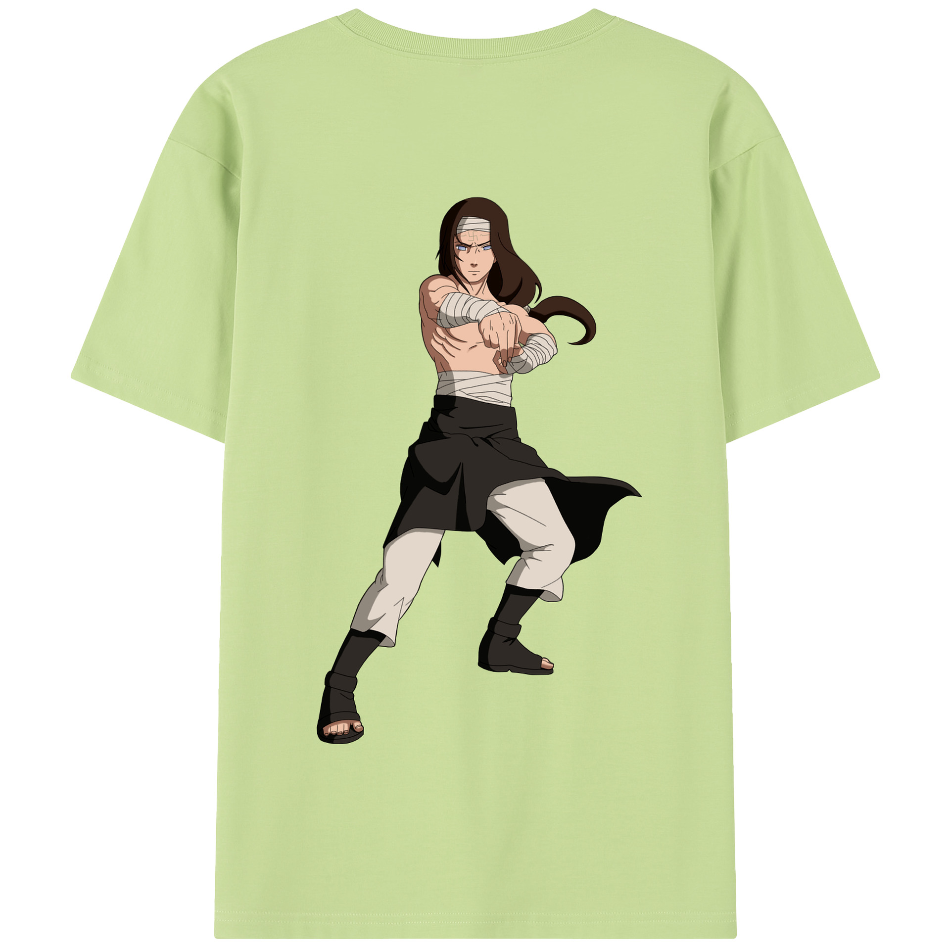 （画像用） NARUTO -ナルト- 日向ネジ Hyūga Neji 綿100％半袖Tシャツ（背面プリント）